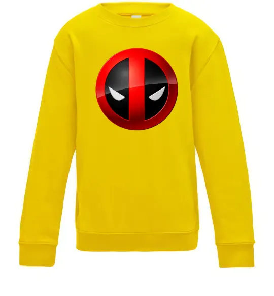 Дитячий світшот Deadpool face logo Сонячно жовтий фото