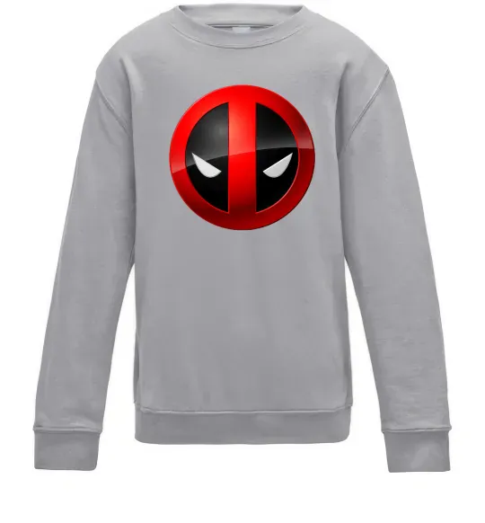Дитячий світшот Deadpool face logo Сірий меланж фото