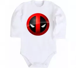 Детский боди Deadpool face logo Белый фото