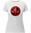 Женская премиум футболка Deadpool face logo Белый фото