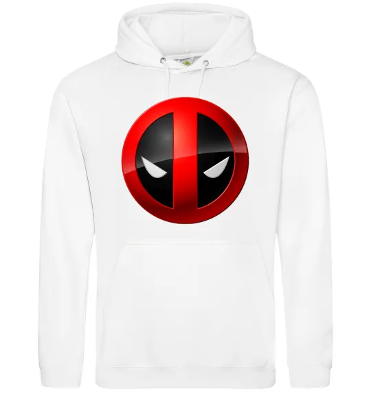 Чоловіча толстовка (худі) Deadpool face logo Білий фото