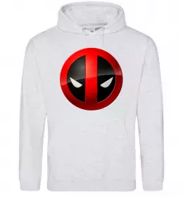 Жіноча толстовка (худі) Deadpool face logo Сірий меланж фото