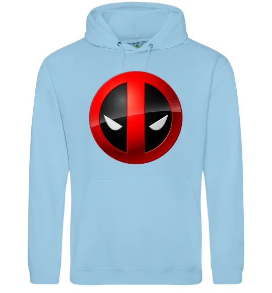 Жіноча толстовка (худі) Deadpool face logo Блакитний фото