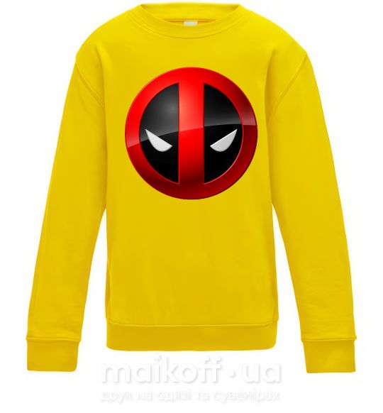 Детский Свитшот Deadpool face logo Солнечно желтый фото