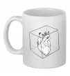 Чашка керамічна Heart in cube Білий фото