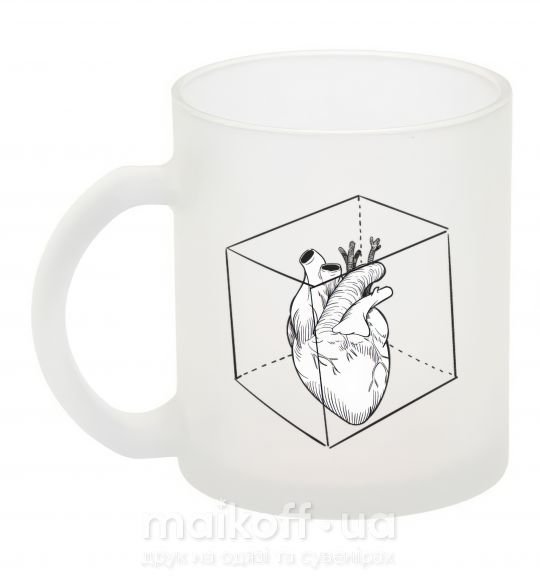 Чашка стеклянная Heart in cube Фроузен фото