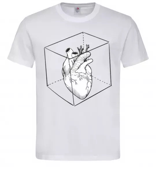 Чоловіча футболка Heart in cube Білий фото