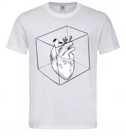 Мужская футболка Heart in cube Белый фото