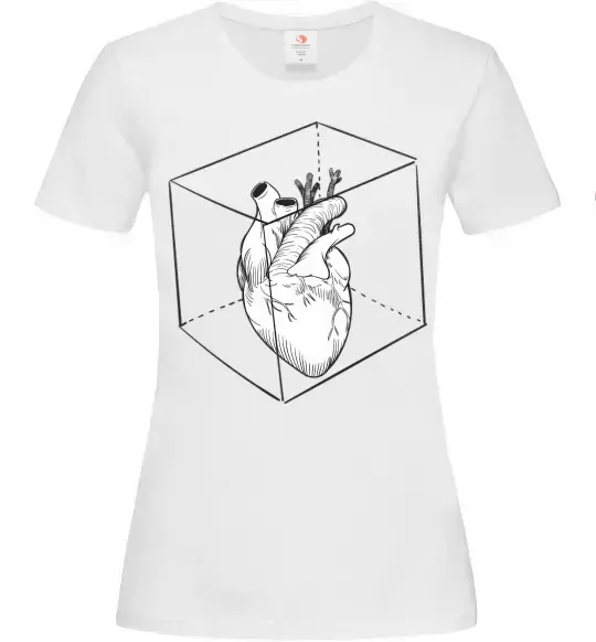 Женская футболка Heart in cube Белый фото