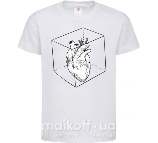 Детская футболка Heart in cube Белый фото