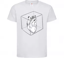 Детская футболка Heart in cube Белый фото