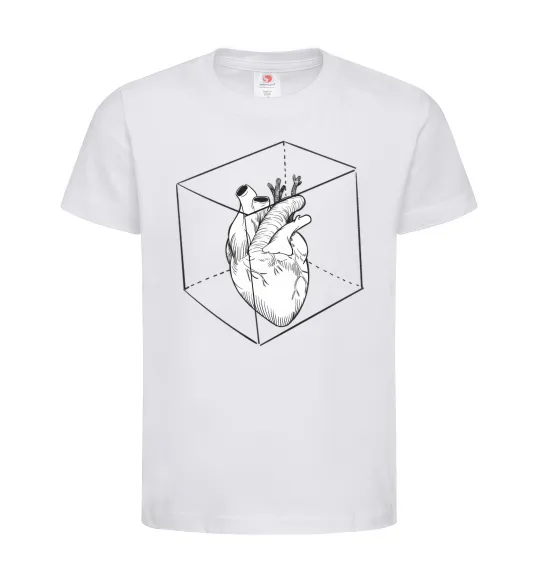 Детская футболка Heart in cube Белый фото