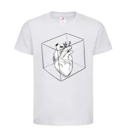 Детская футболка Heart in cube Белый фото