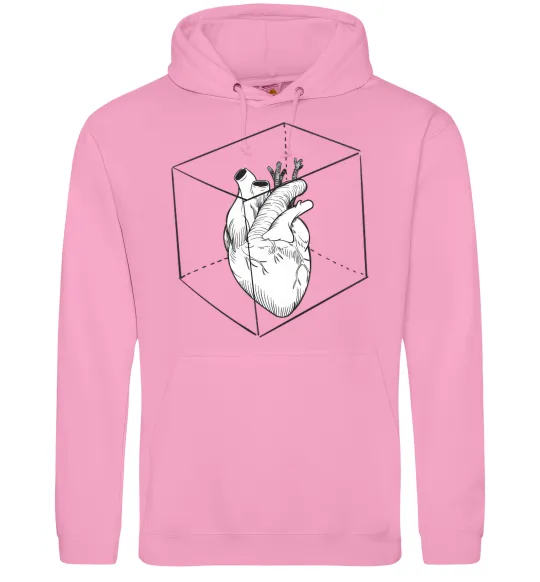 Чоловіча толстовка (худі) Heart in cube Рожевий фото