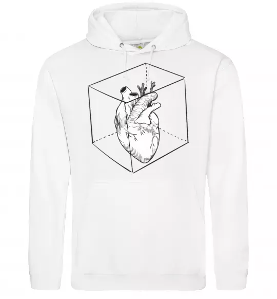 Чоловіча толстовка (худі) Heart in cube Білий фото