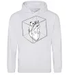 Чоловіча толстовка (худі) Heart in cube Сірий меланж фото