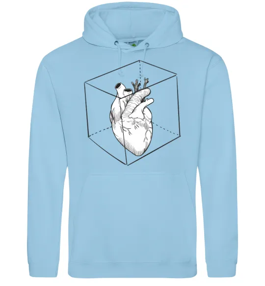 Чоловіча толстовка (худі) Heart in cube Блакитний фото