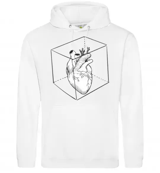 Женская толстовка (худи) Heart in cube Белый фото