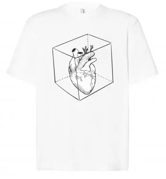 Футболка Оверсайз Heart in cube Білий фото