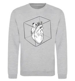 Свитшот Heart in cube Серый меланж фото