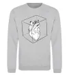 Світшот Heart in cube Сірий меланж фото