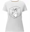 Жіноча преміум футболка Heart in cube Білий фото
