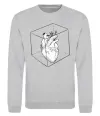 Світшот Heart in cube Сірий меланж фото