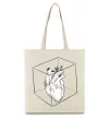 Еко-сумка Heart in cube Бежевий фото