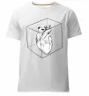 Мужская премиум футболка Heart in cube Белый фото