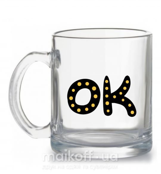 Чашка скляна Ok Прозорий фото