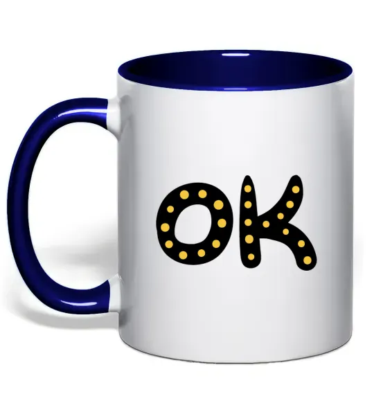 Чашка з кольоровою ручкою Ok Глибокий темно-синій фото