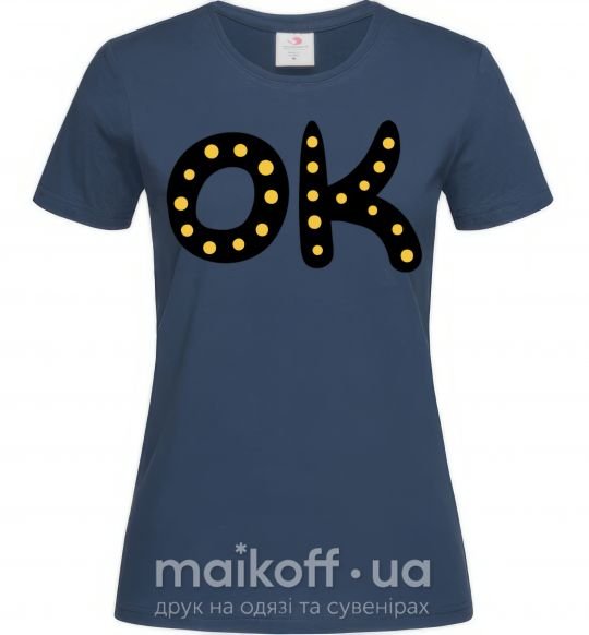 Женская футболка Ok Темно-синий фото