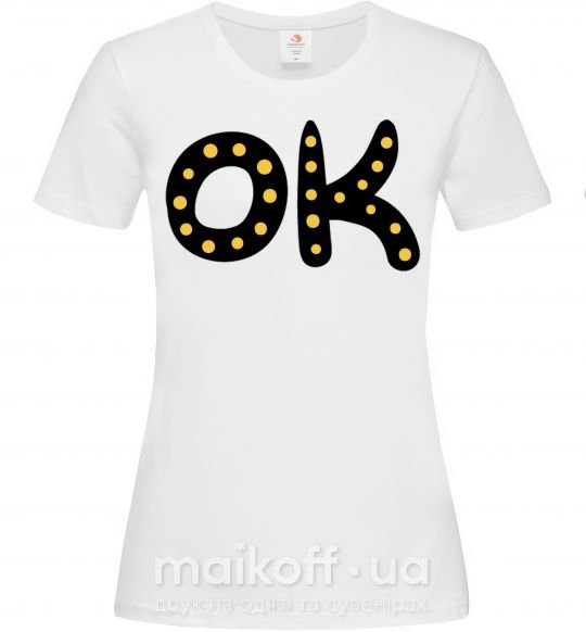 Женская футболка Ok Белый фото