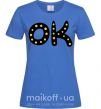 Женская футболка Ok Ярко-синий фото