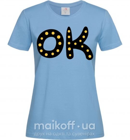 Женская футболка Ok Голубой фото