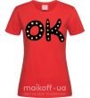 Женская футболка Ok Красный фото