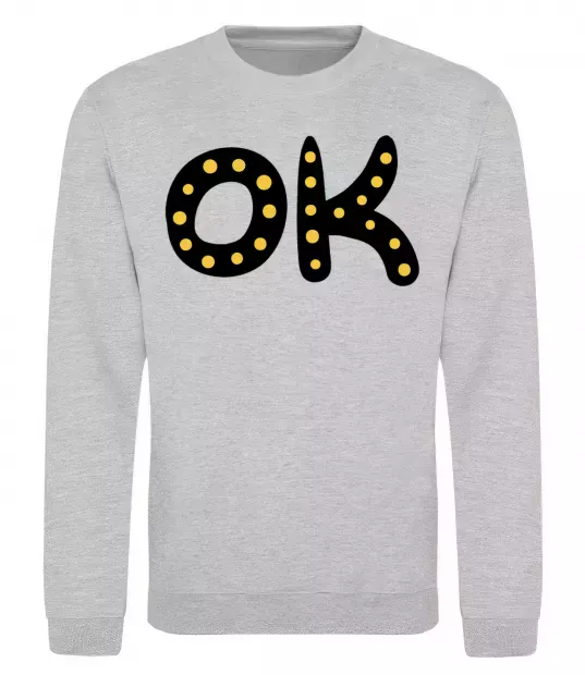 Свитшот Ok Серый меланж фото