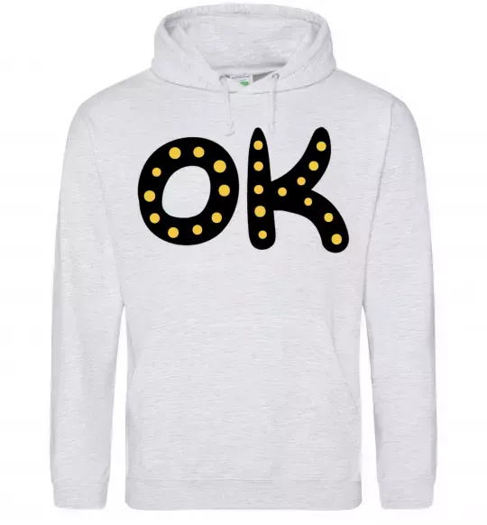 Женская толстовка (худи) Ok Серый меланж фото