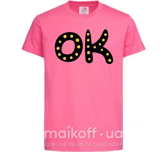 Детская футболка Ok Ярко-розовый фото