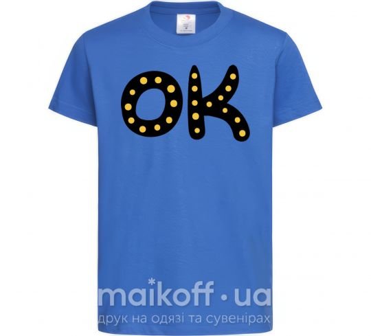 Детская футболка Ok Ярко-синий фото