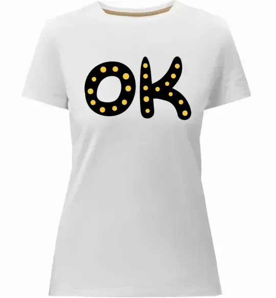 Женская премиум футболка Ok Белый фото