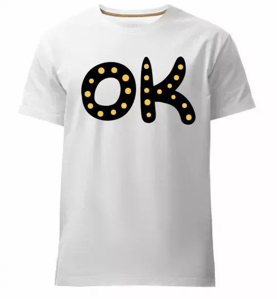 Мужская премиум футболка Ok Белый фото