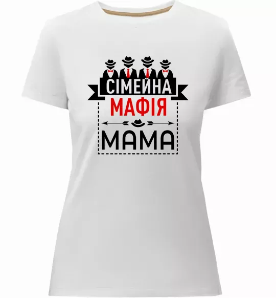 Жіноча преміум футболка Сіммейна мафія мама Білий фото