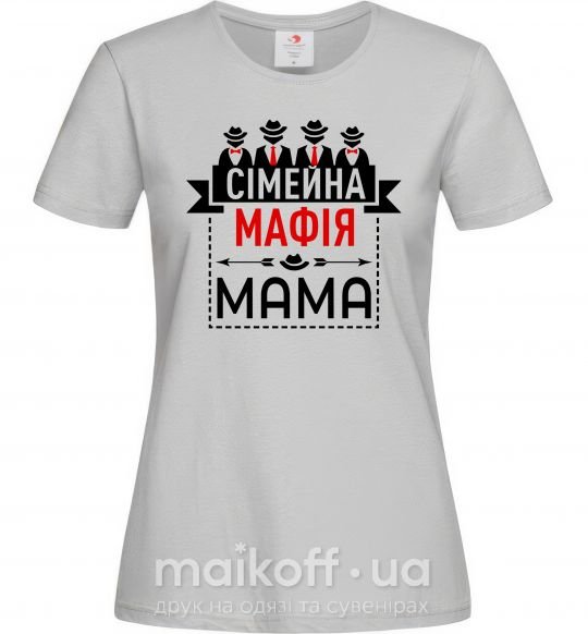 Жіноча футболка Сіммейна мафія мама Сірий фото