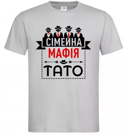 Чоловіча футболка Сімейна мафія тато Сірий фото