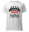 Мужская премиум футболка Сімейна мафія тато Белый фото