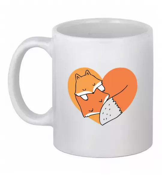 Чашка керамічна Лисички сердце Білий фото