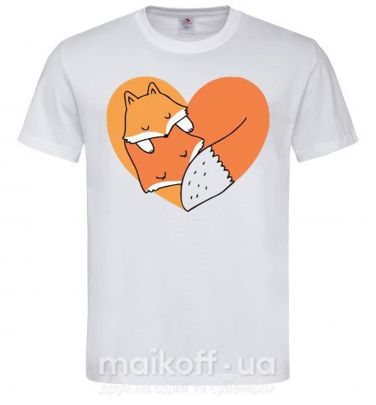 Чоловіча футболка Лисички сердце Білий фото