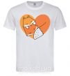 Мужская футболка Лисички сердце Белый фото