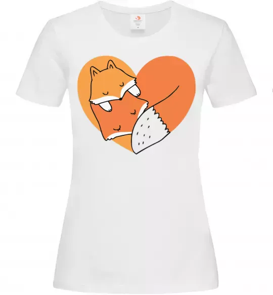 Жіноча футболка Лисички сердце Білий фото